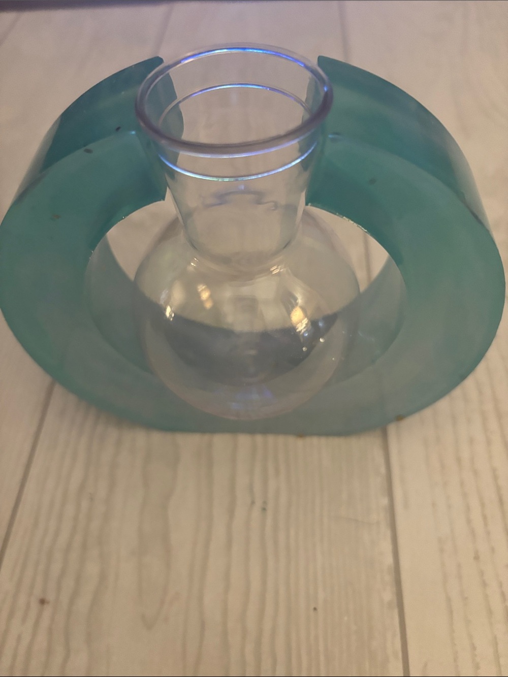 Aqua Bud Vase with Teal Accent